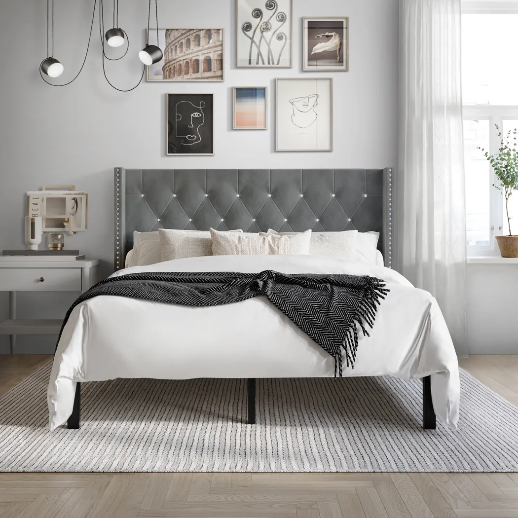 Flaxavenue Light Gray Twin Bed - Thumbnail - Image 2