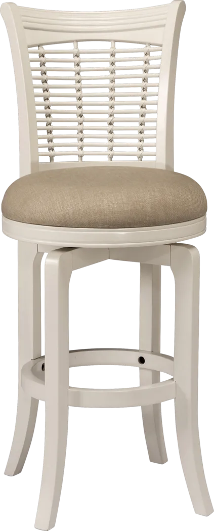 Flaxfield White Swivel Barstool - Thumbnail - Image 1