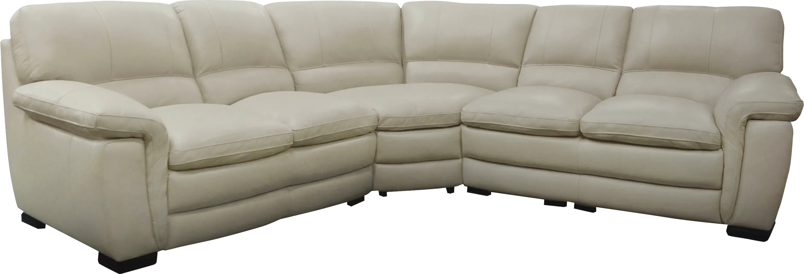 Fletcher Park Stone 3 Pc Leather Sectional - Thumbnail - Image 1
