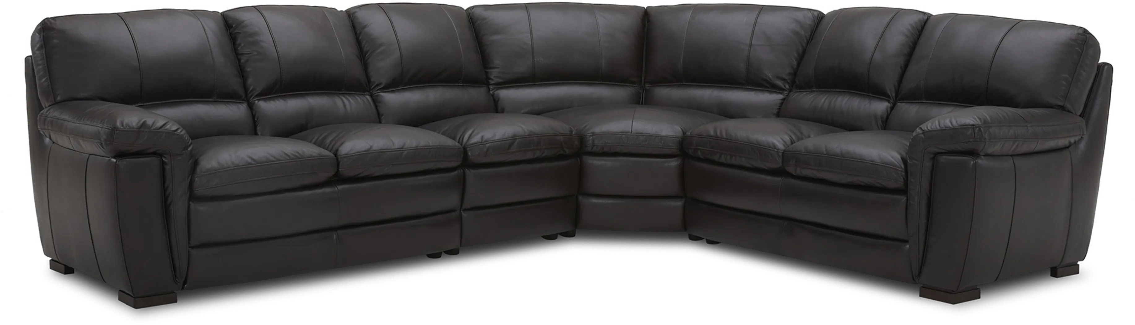 Fletcher Park Tobacco Leather 4 Pc Sectional - Thumbnail - Image 1