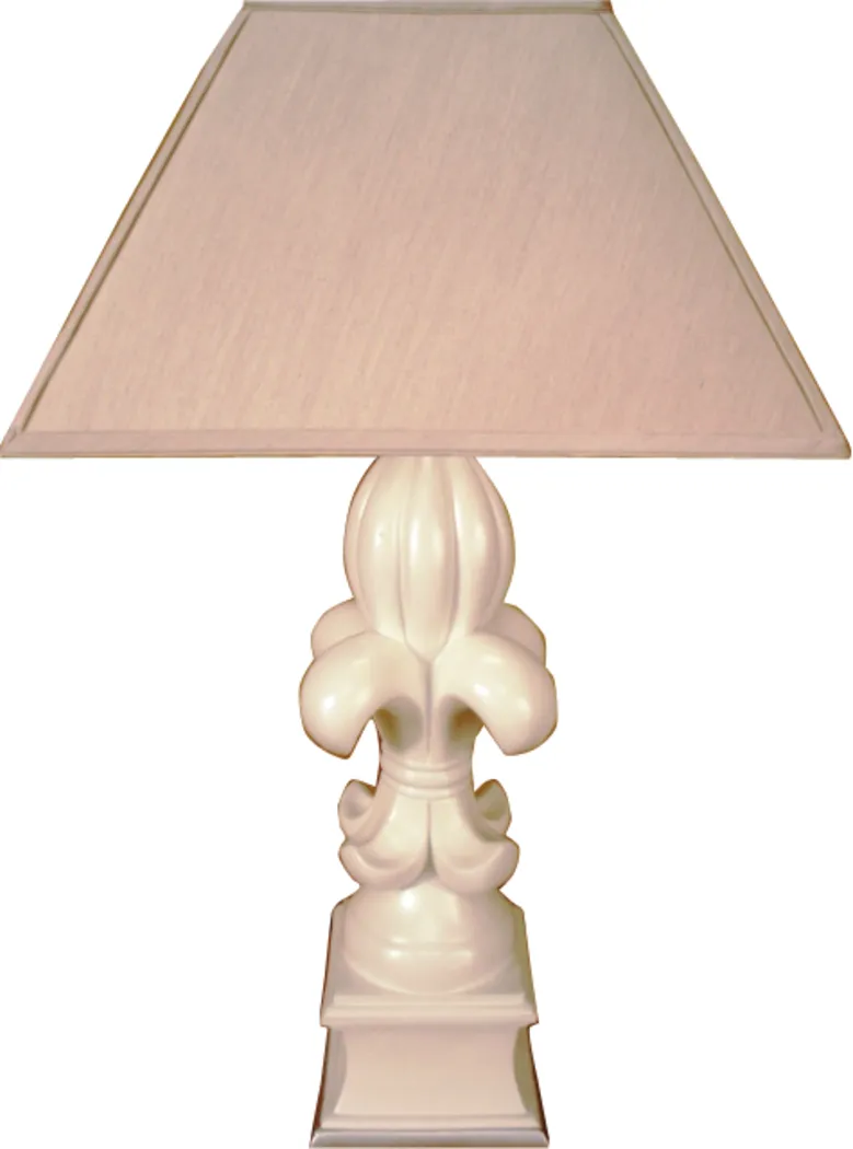 Fleur De Lis White Lamp - Thumbnail - Image 1