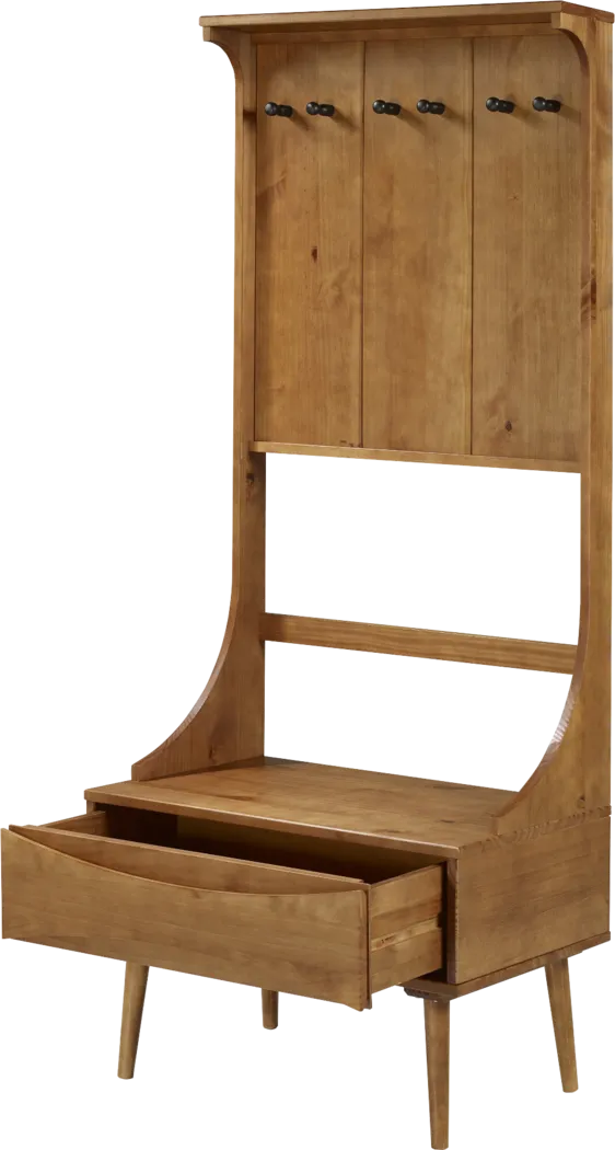 Flinnwood Brown Hall Tree - Thumbnail - Image 1