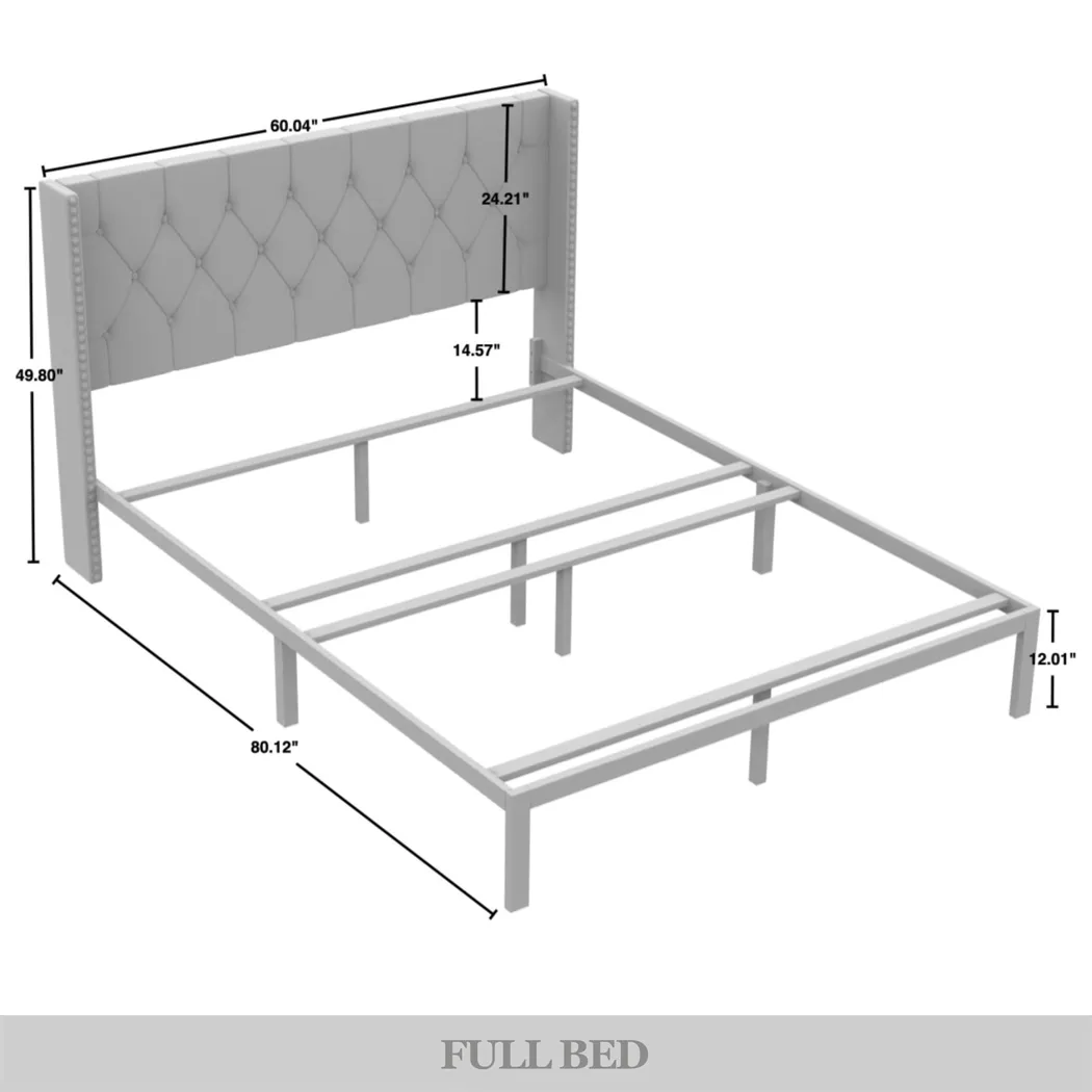 Flintrow Light Blue Full Bed with 2 Nightstands - Thumbnail - Image 5