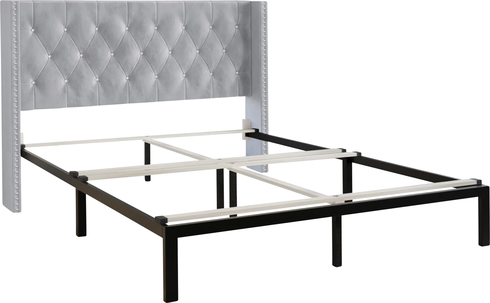 Flintrow Light Gray Full Bed with 2 Nightstands - Thumbnail - Image 5