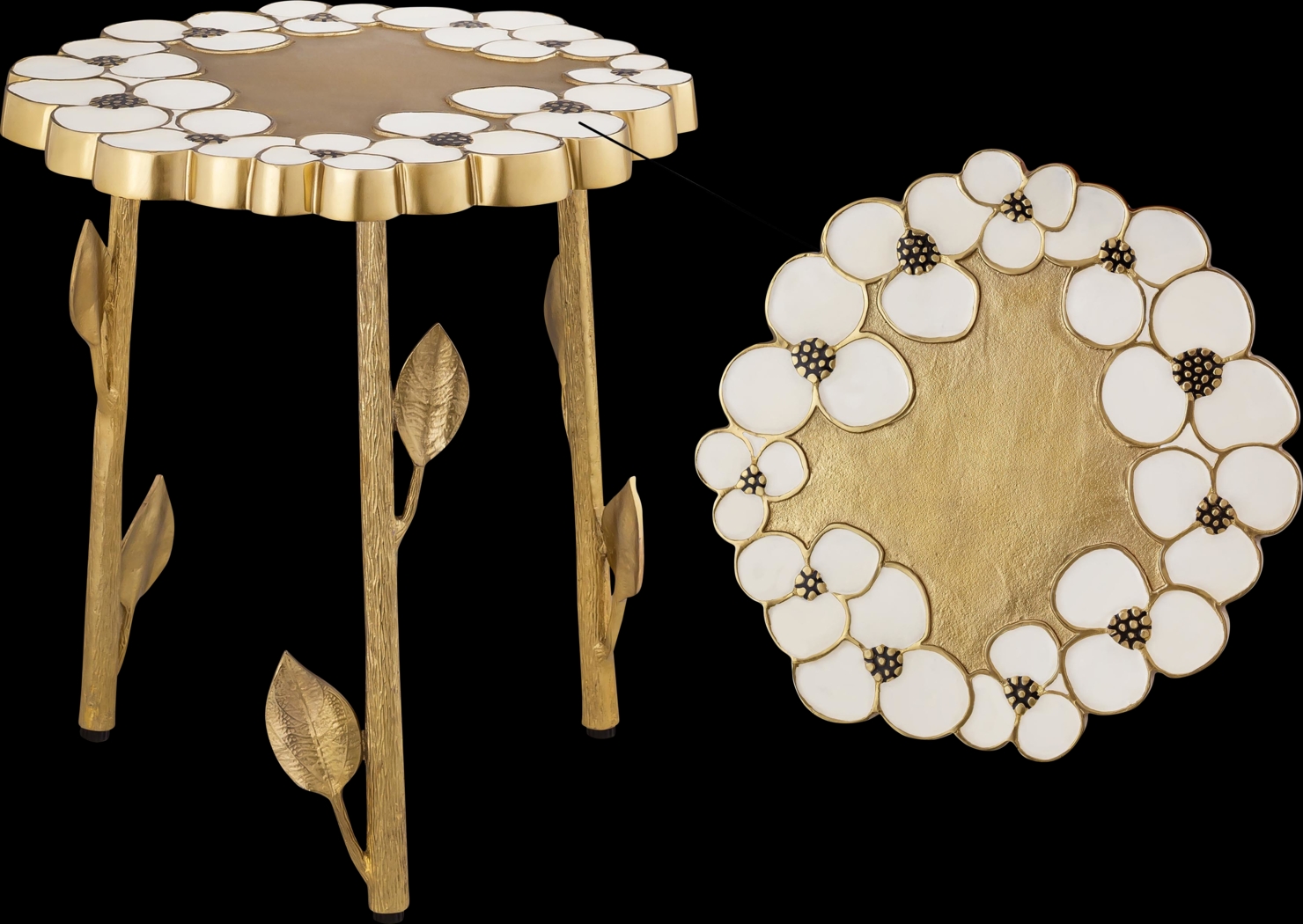 Flora Ann Brass Accent Table - Thumbnail - Image 2