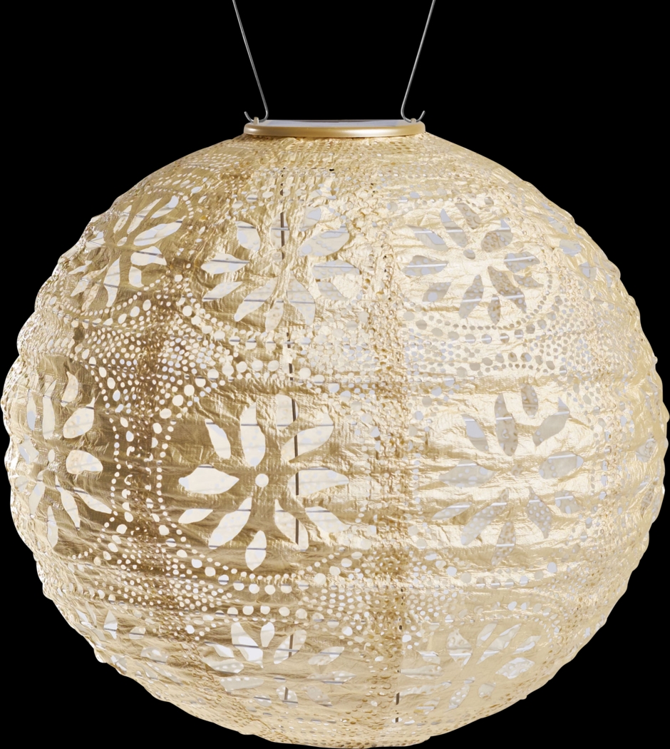 Floral Medallion Pearl Outdoor Solar Lantern - Thumbnail - Image 1