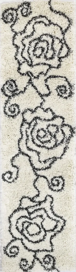 Floral Vine Ivory  2'3 x 7'6 Runner Rug - Thumbnail - Image 1