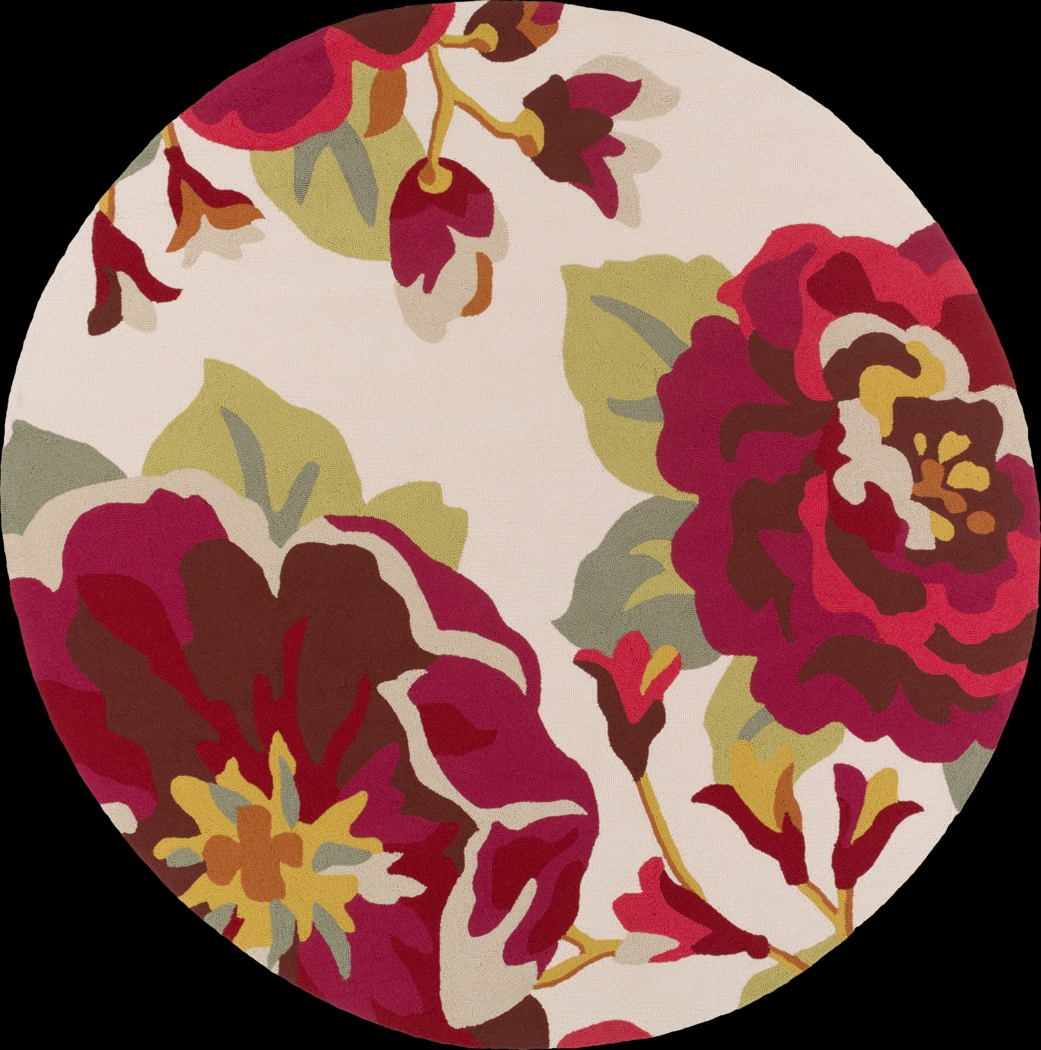 Florin Crimson 8' Round Indoor/Outdoor Rug - Thumbnail - Image 1