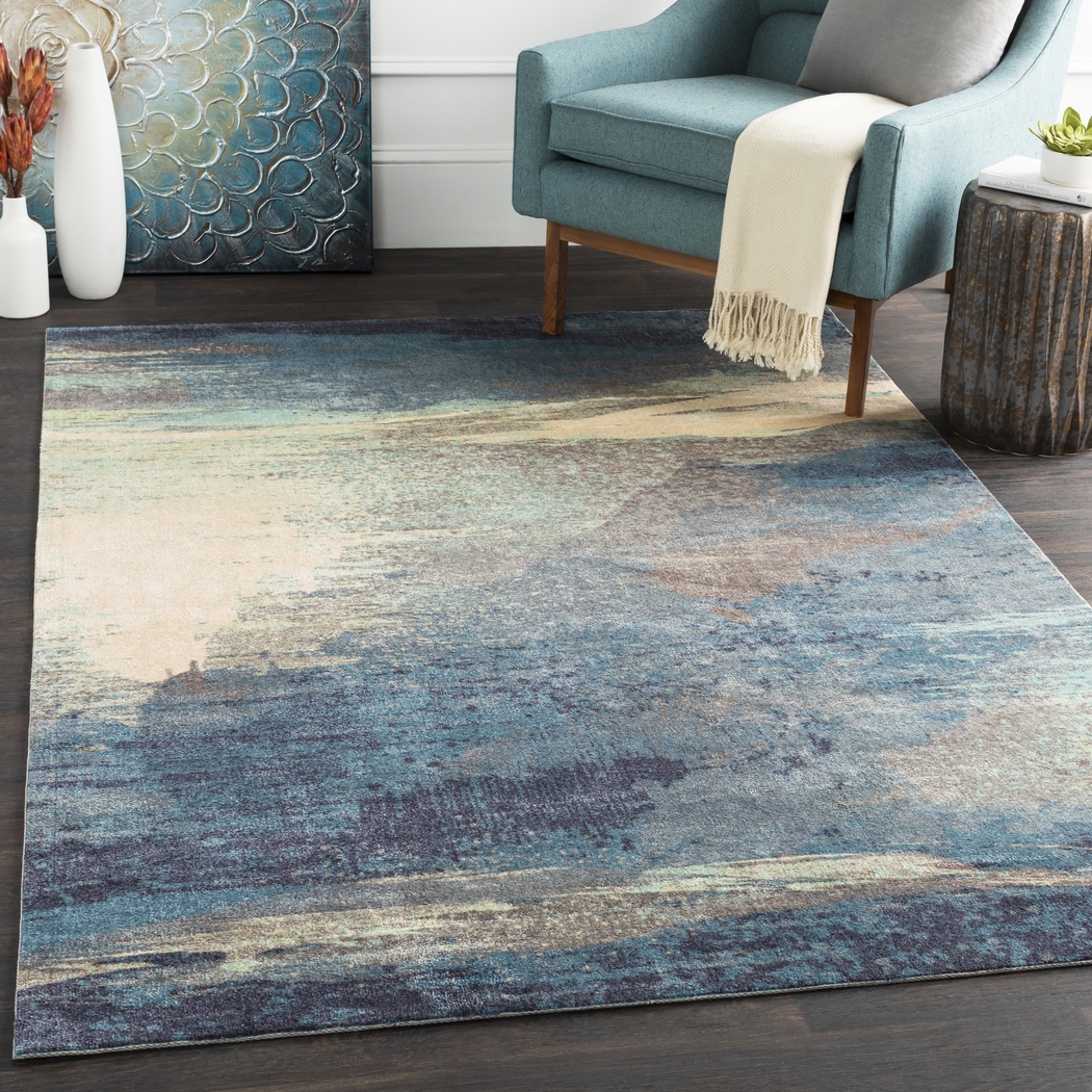 Florines Blue 4' x 6' Rug - Thumbnail - Image 2