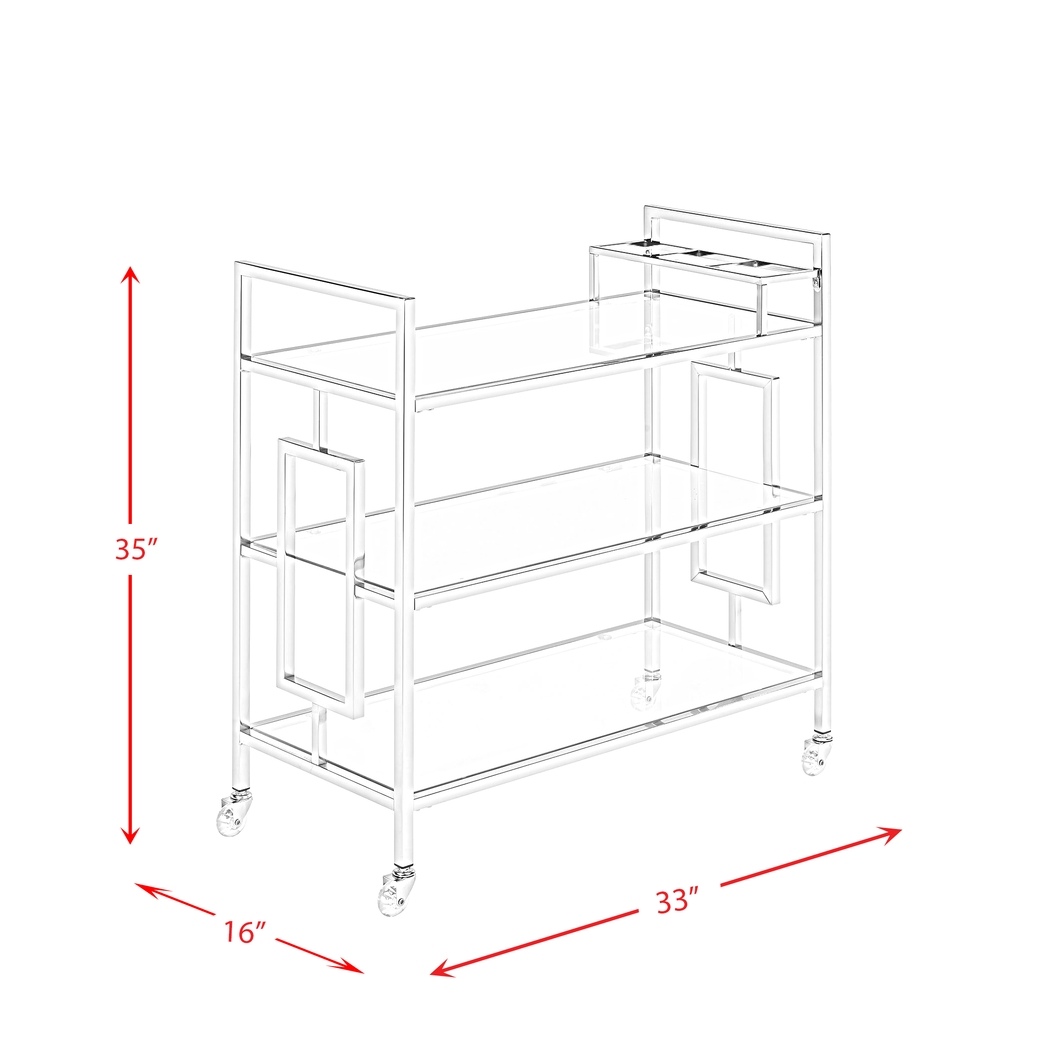 Flournoy Chrome Bar Cart - Thumbnail - Image 6