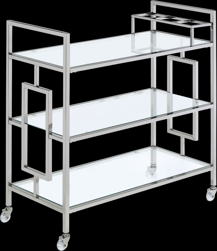 Flournoy Chrome Bar Cart - Thumbnail - Image 1