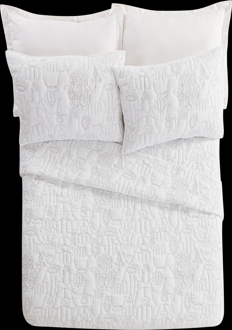 Flournoy White Full/Queen 3 Pc Quilt Set - Thumbnail - Image 1