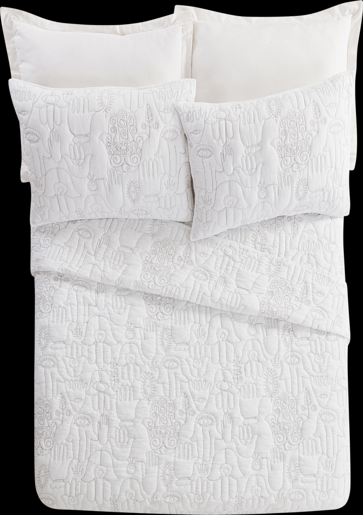 Flournoy White King 3 Pc Quilt Set - Thumbnail - Image 1