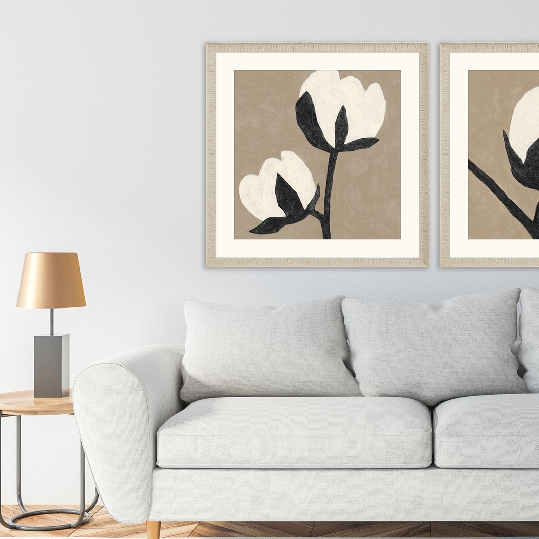 Flower Duet White Framed Artwork - Thumbnail - Image 2