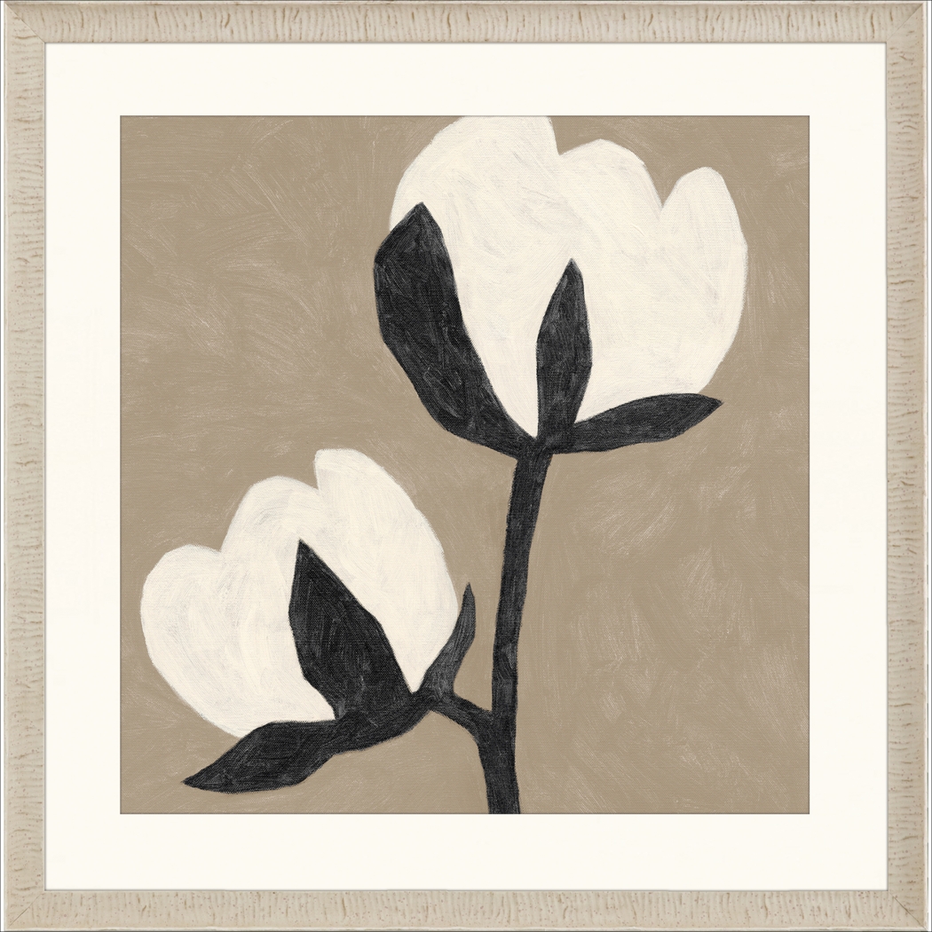 Flower Duet White Framed Artwork - Thumbnail - Image 1