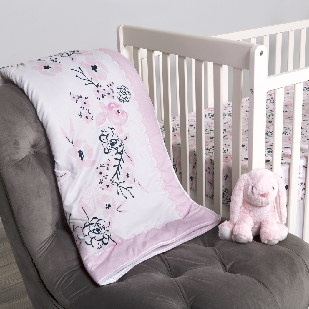 Flower Fantasy White 4 Pc Baby Bedding Set - Thumbnail - Image 8