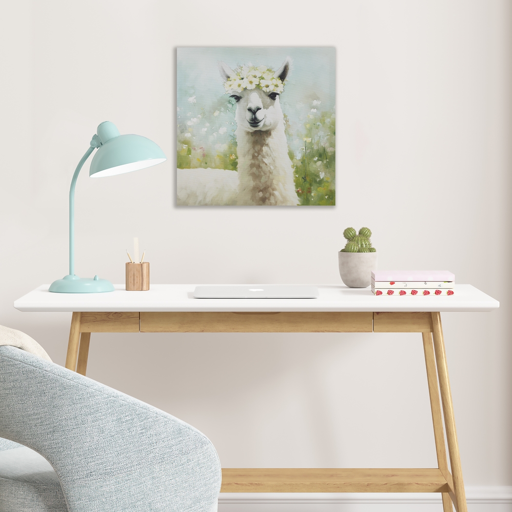 Flower Llama Green Wall Decor - Thumbnail - Image 2