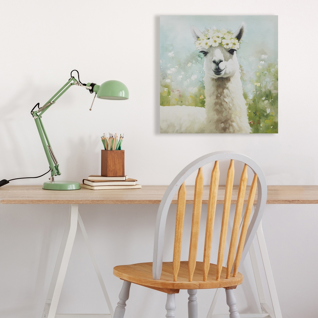 Flower Llama Green Wall Decor - Thumbnail - Image 3