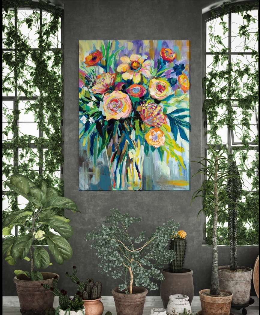 Flower Vase Green Indoor/Outdoor Wall Art - Thumbnail - Image 2