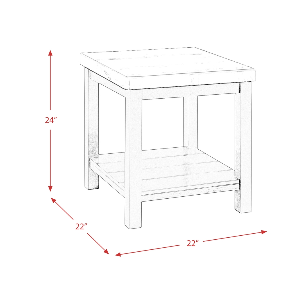 Flowerbank White End Table - Thumbnail - Image 3