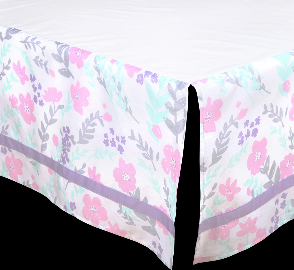 Flowery Dreams Turquoise 3 Pc Baby Bedding Set - Thumbnail - Image 4