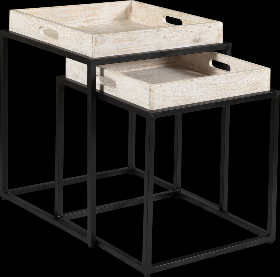 Floynell White Nesting Tables, Set of 2 - Thumbnail - Image 1