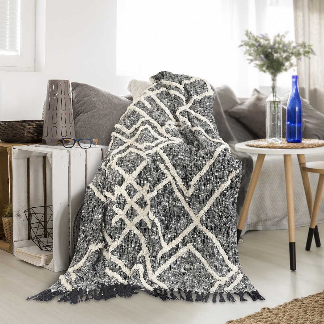 Fluxarts Black Throw Blanket - Thumbnail - Image 2