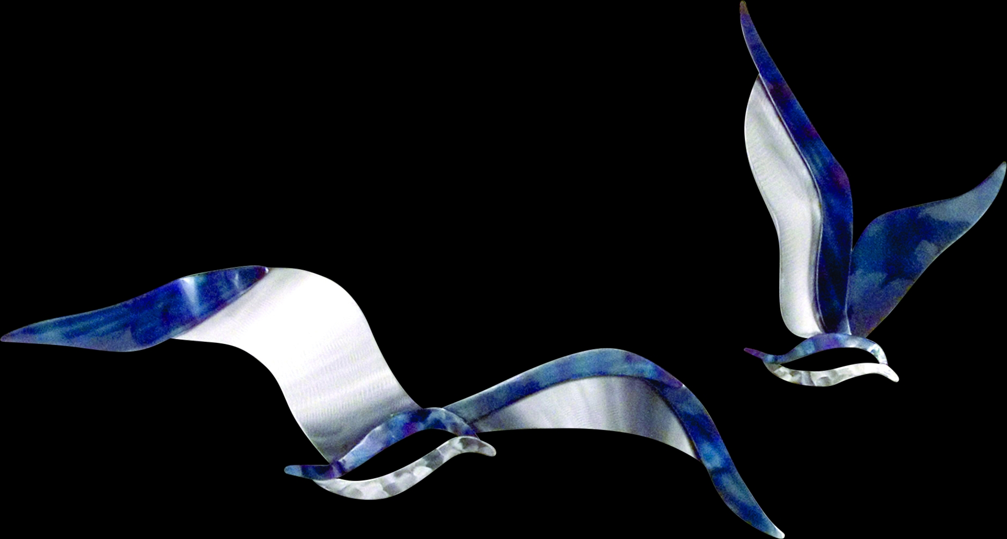 Flying Seagulls Blue Indoor/Outdoor Set of 2 Wall Decor - Thumbnail - Image 1