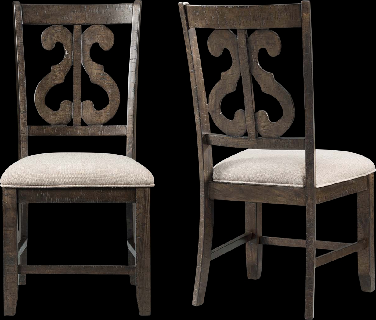 Foalgarth Brown Side Chair Set - Thumbnail - Image 1