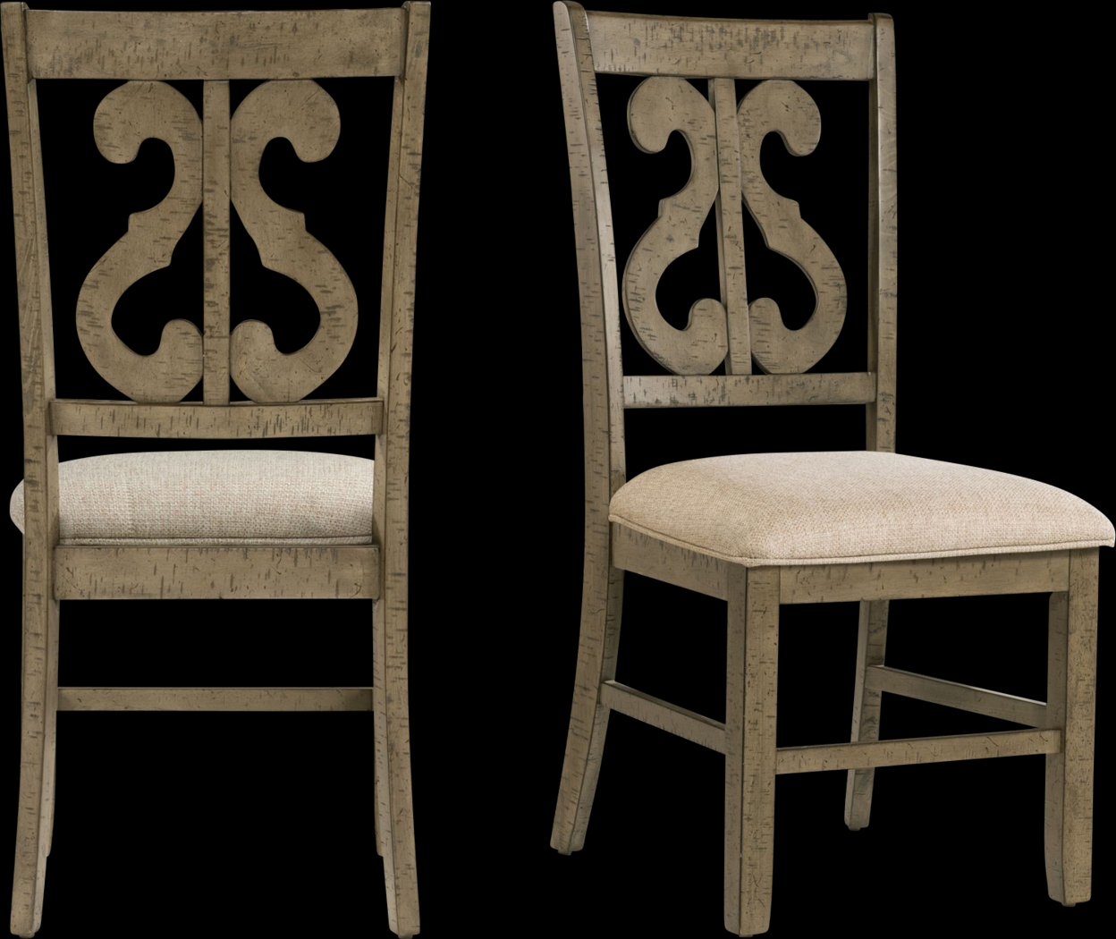 Foalgarth Taupe Side Chair Set - Thumbnail - Image 1
