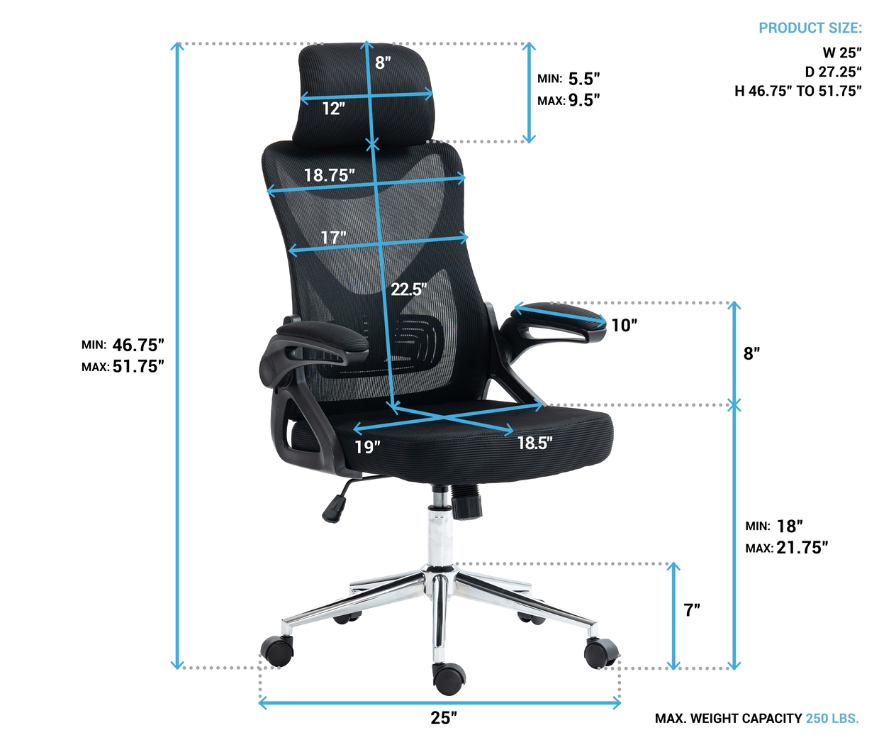 Focilo Black Office Chair - Thumbnail - Image 7