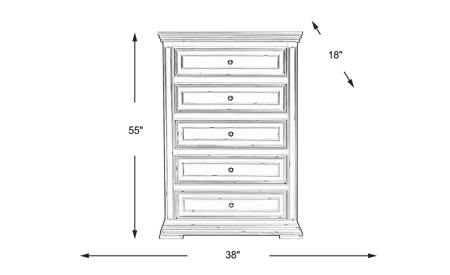Dimension Image. Please refer to the Dimension Tab on this page for dimension details.