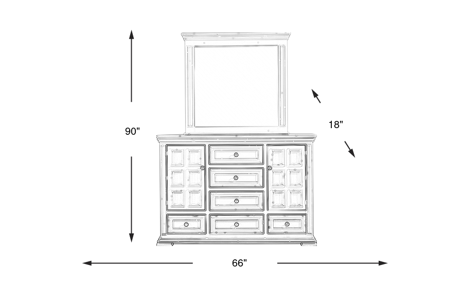 Dimension Image. Please refer to the Dimension Tab on this page for dimension details.