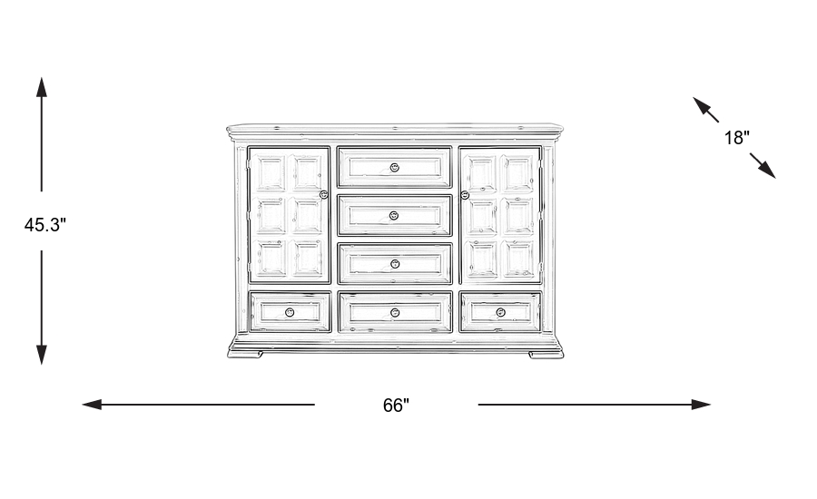 Dimension Image. Please refer to the Dimension Tab on this page for dimension details.
