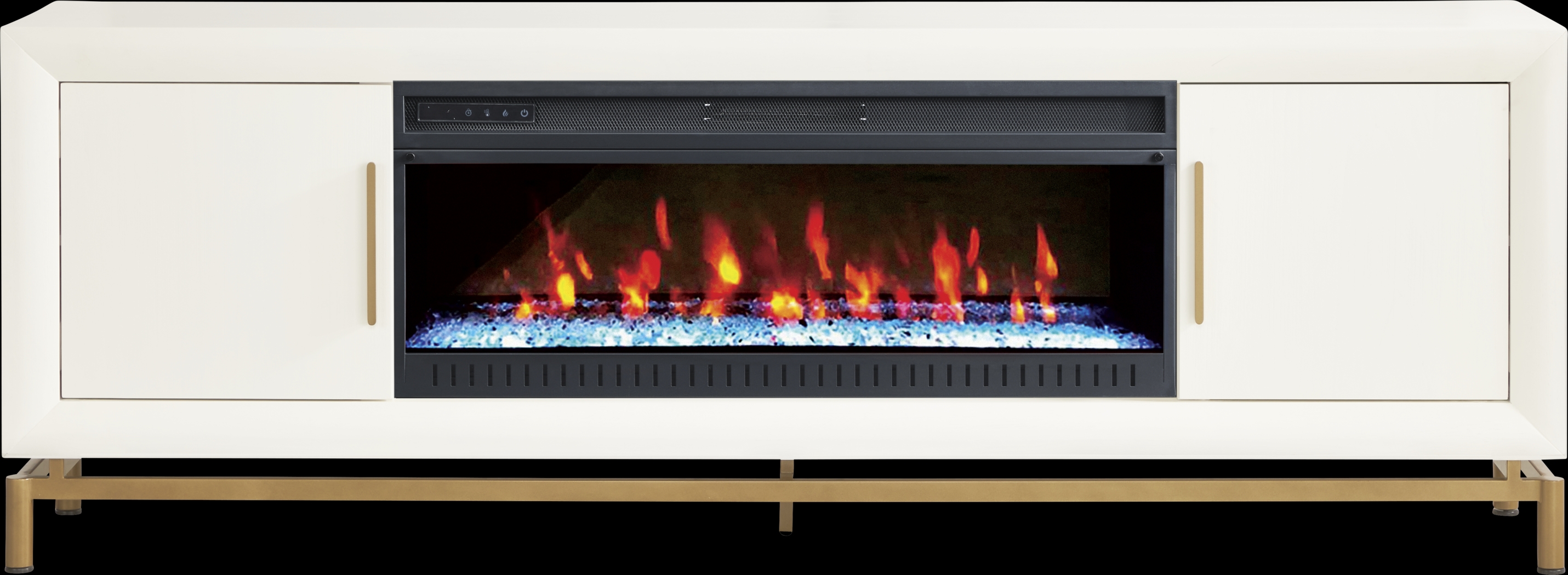 Fontaine White 84" Console with Electric Fireplace - Thumbnail - Image 1