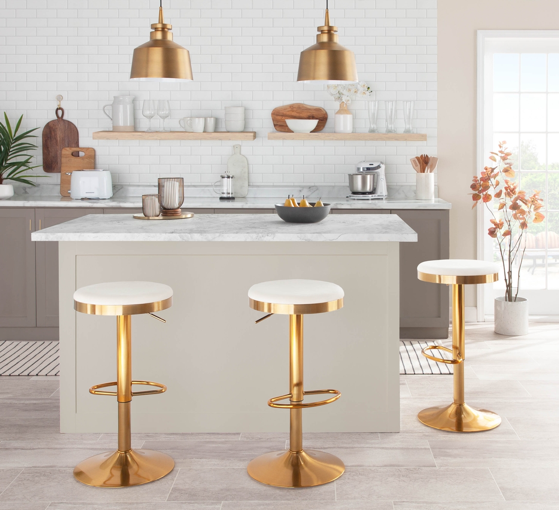 Foremere Cream Swivel Barstool, Set of 2 - Thumbnail - Image 5