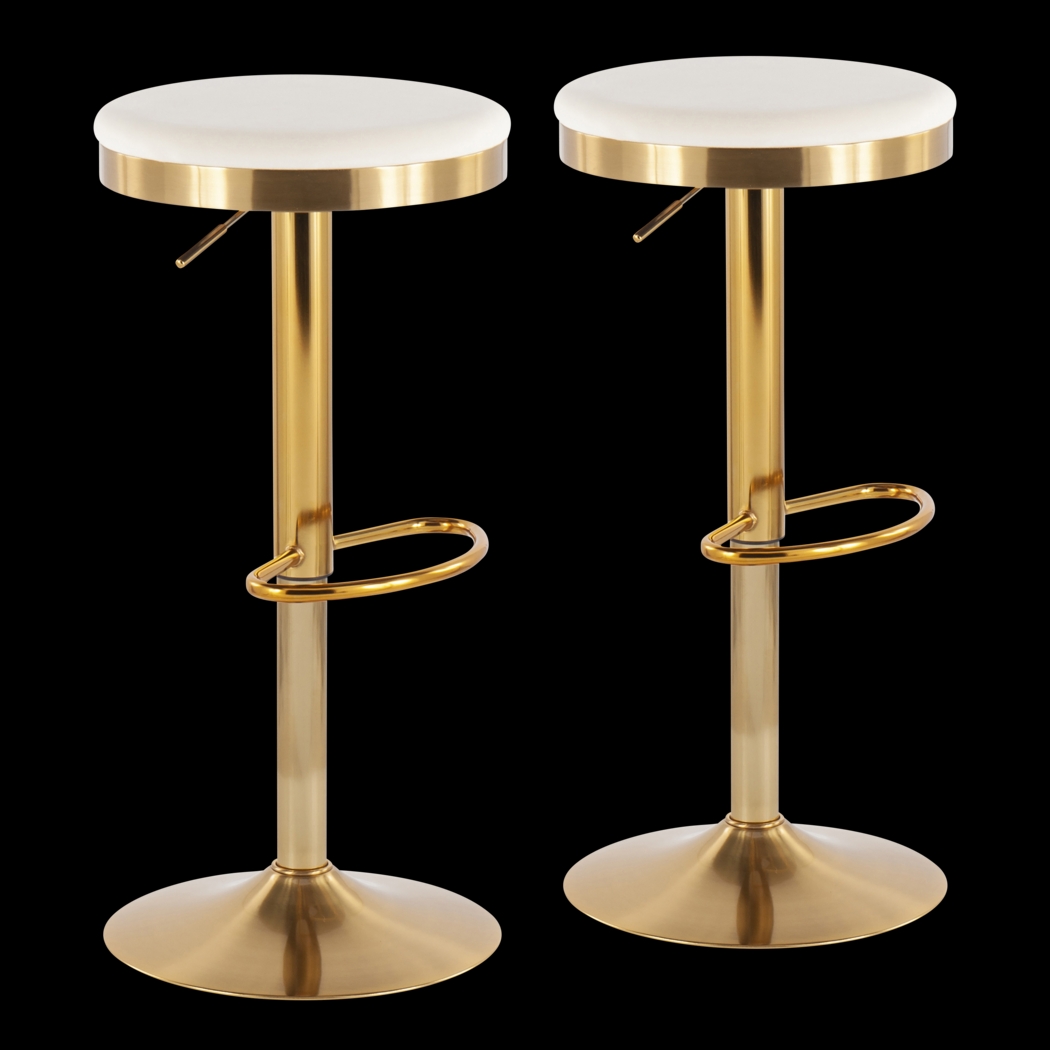 Foremere Cream Swivel Barstool, Set of 2 - Thumbnail - Image 1