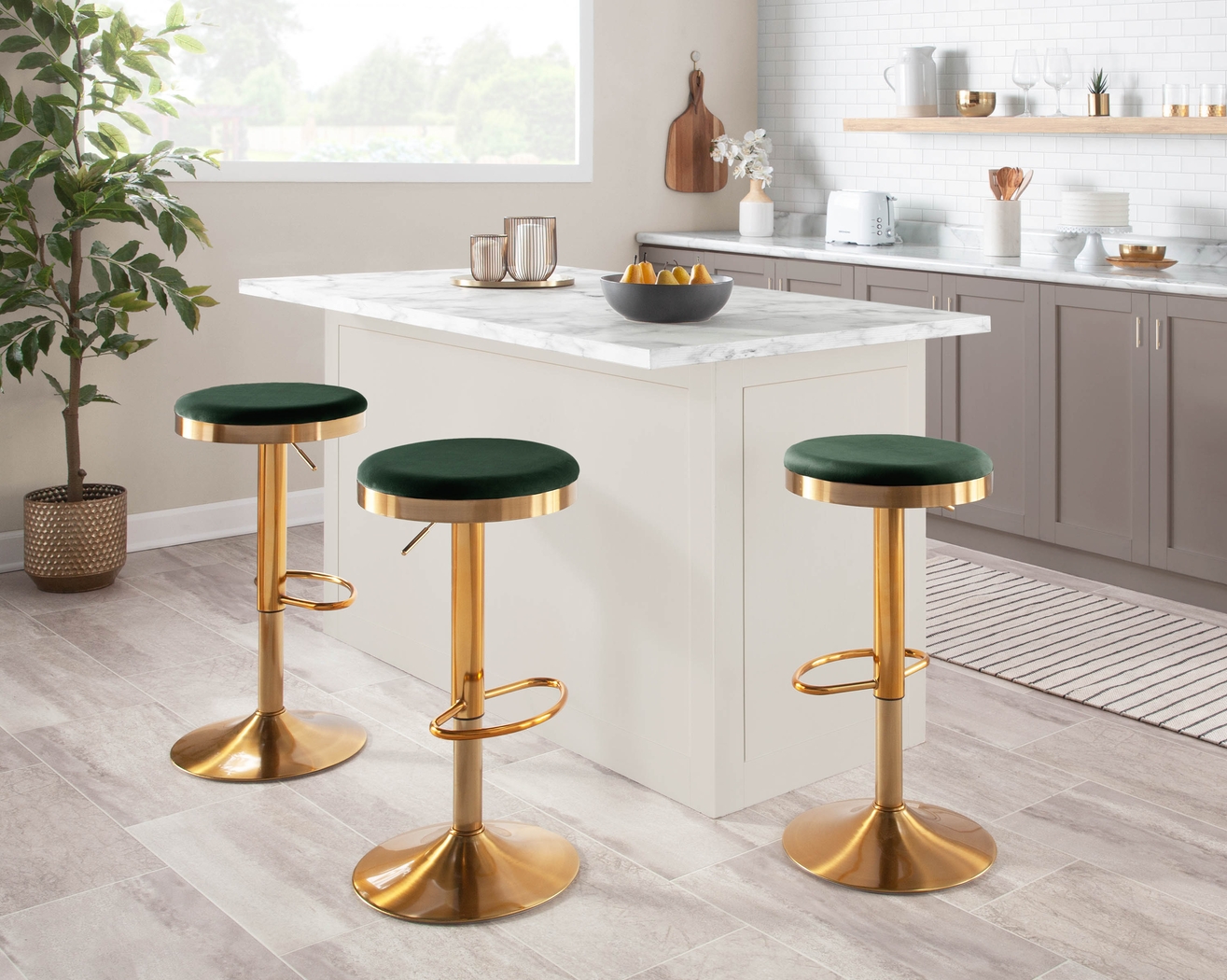 Foremere Green Swivel Barstool, Set of 2 - Thumbnail - Image 6