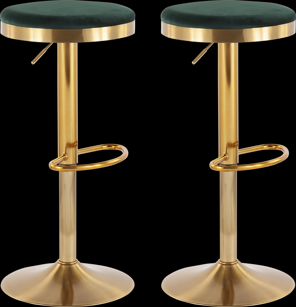 Foremere Green Swivel Barstool, Set of 2 - Thumbnail - Image 1
