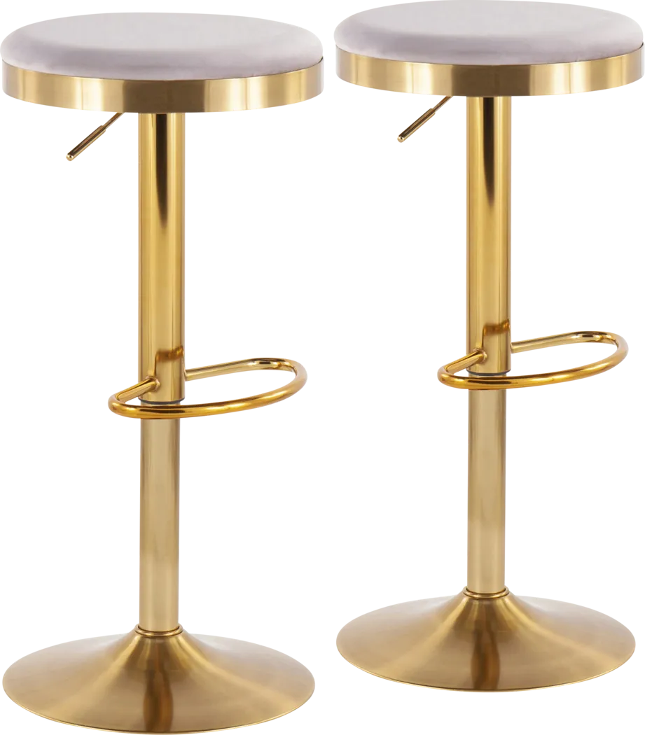 Foremere Silver Swivel Barstool, Set of 2 - Thumbnail - Image 1
