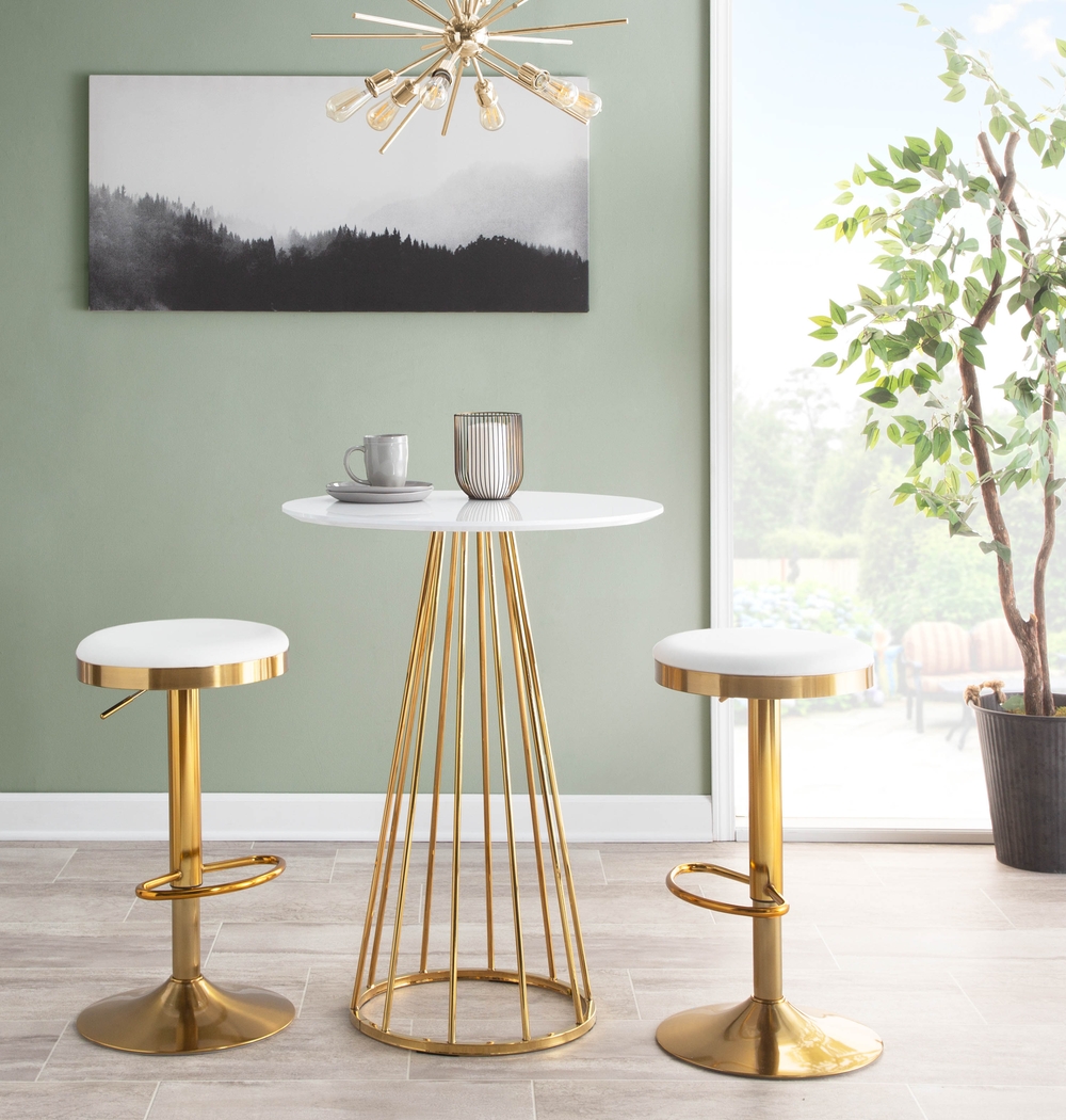 Foremere White Swivel Barstool, Set of 2 - Thumbnail - Image 7