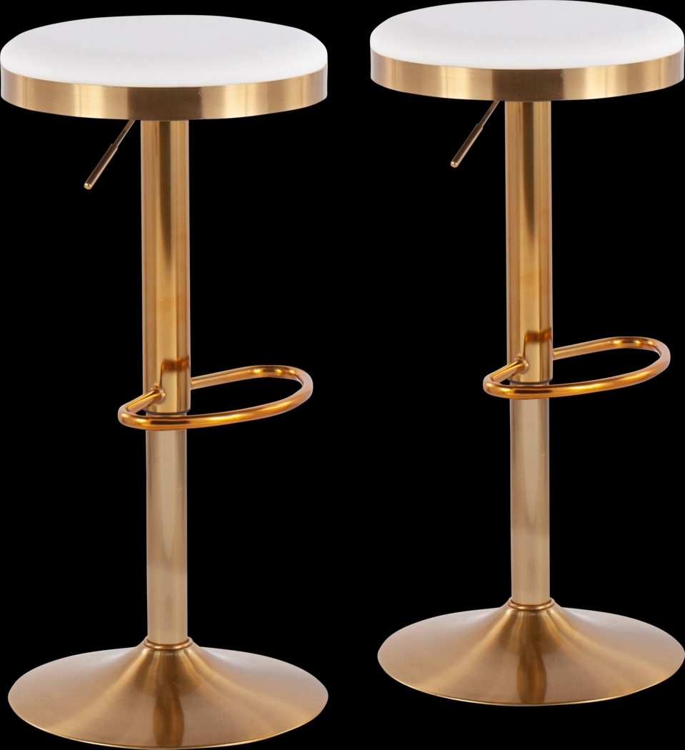 Foremere White Swivel Barstool, Set of 2 - Thumbnail - Image 1