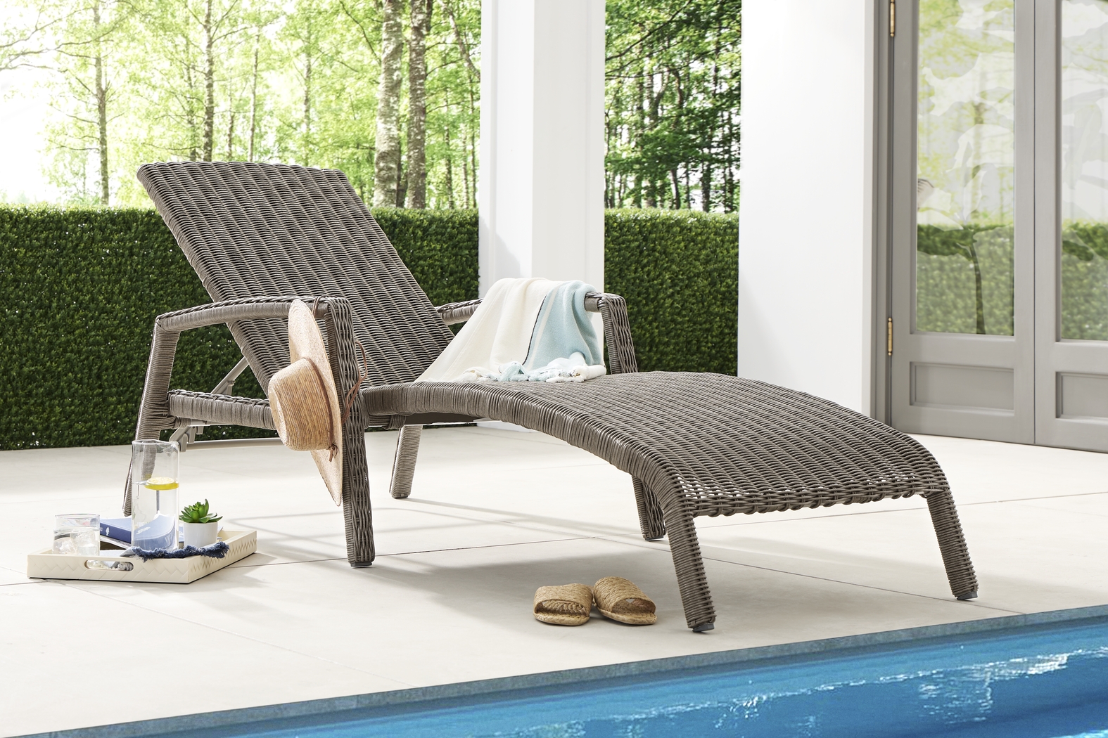 Forest Hills Gray Outdoor Chaise - Thumbnail - Image 2