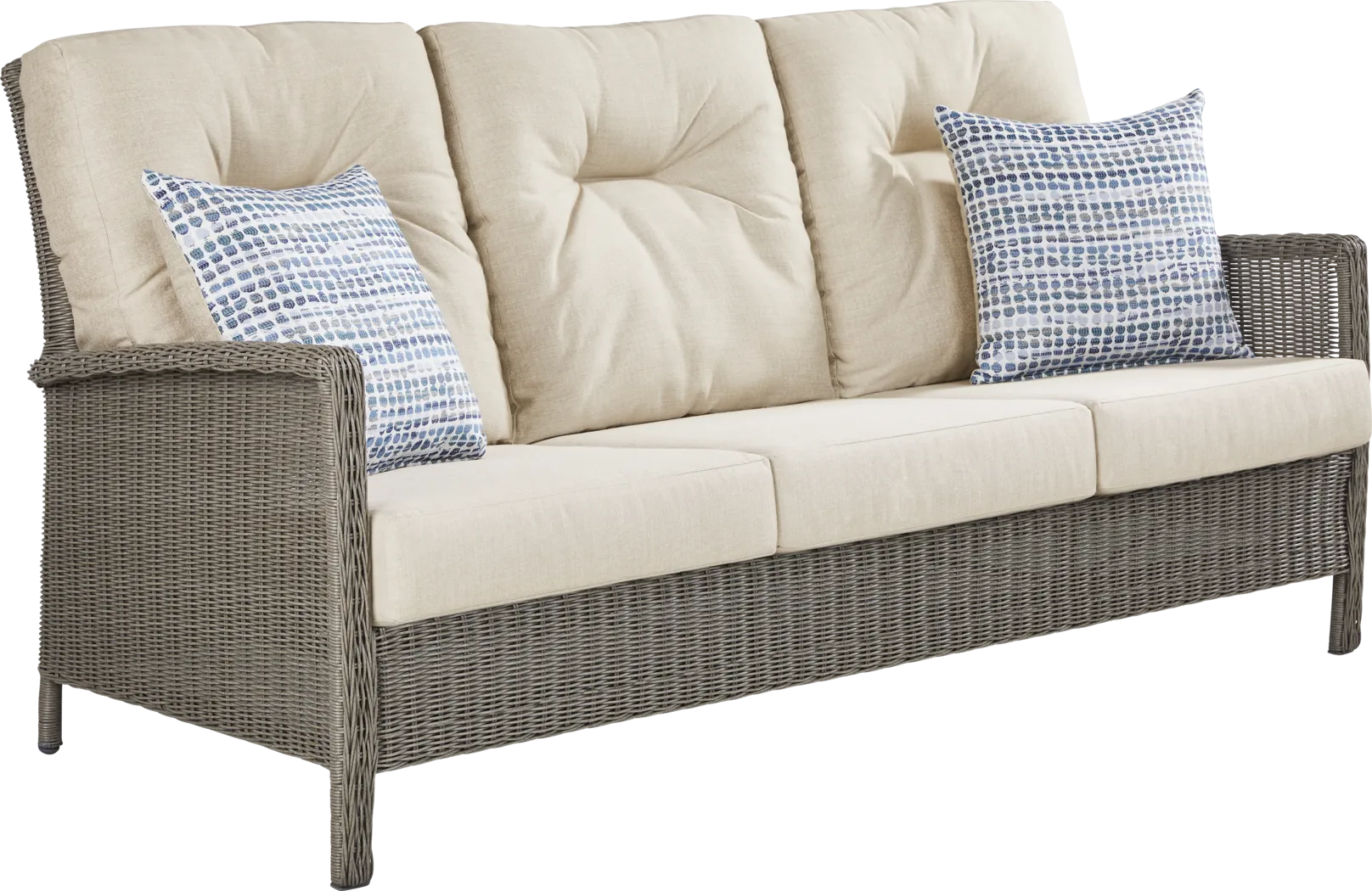 Forest Hills Gray 4 Pc Outdoor Seating Set with Beige Cushions - Thumbnail - Image 3