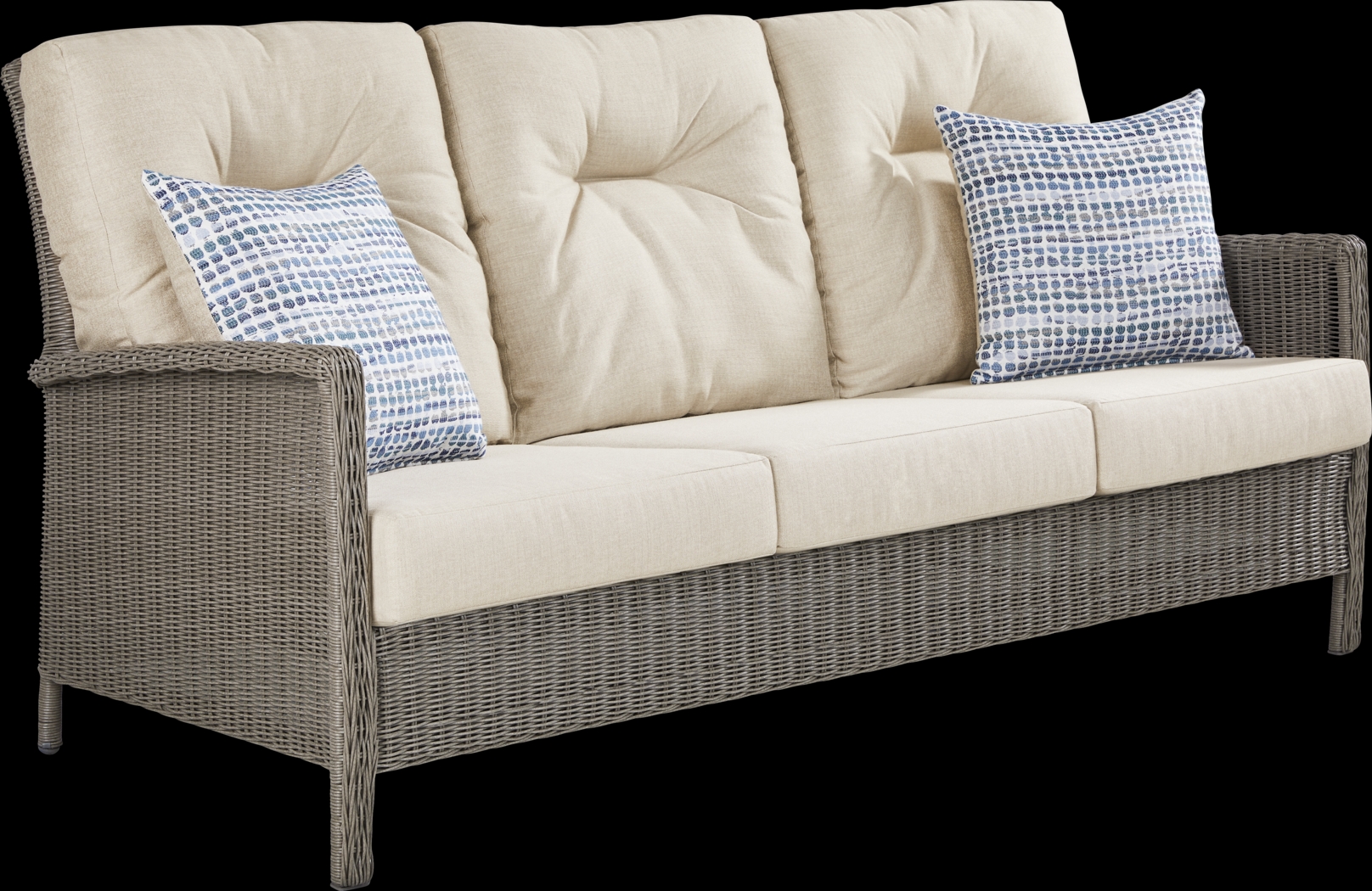 Forest Hills Gray Outdoor Sofa with Beige Cushions - Thumbnail - Image 2