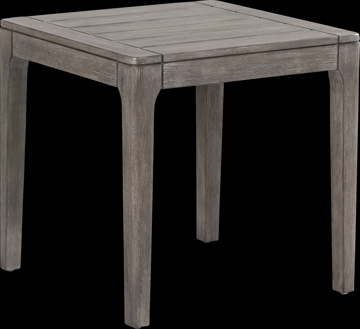 Forest Hills Gray Wood Outdoor End Table - Thumbnail - Image 1