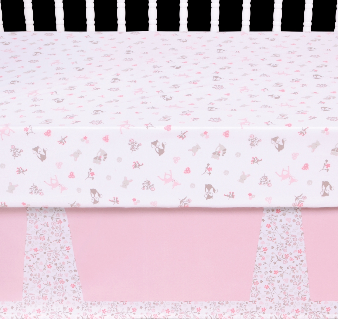 Forest Pals Pink 4 Pc Baby Bedding Set - Thumbnail - Image 7