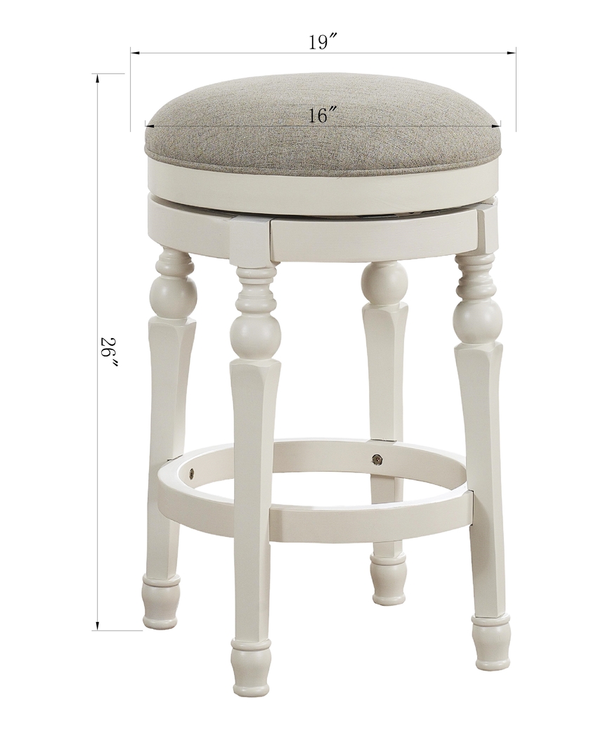Forstall Beige Swivel Counter Stool - Thumbnail - Image 3