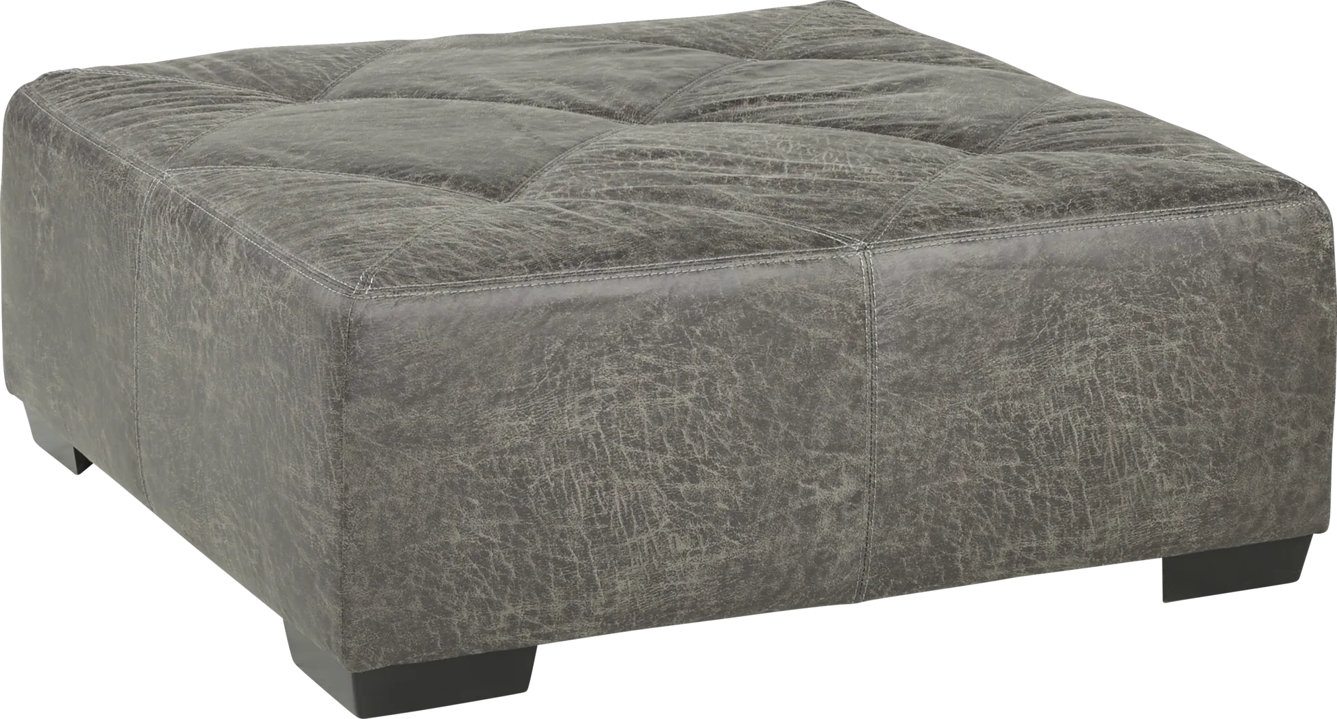 Foster Square Graphite Cocktail Ottoman - Thumbnail - Image 1