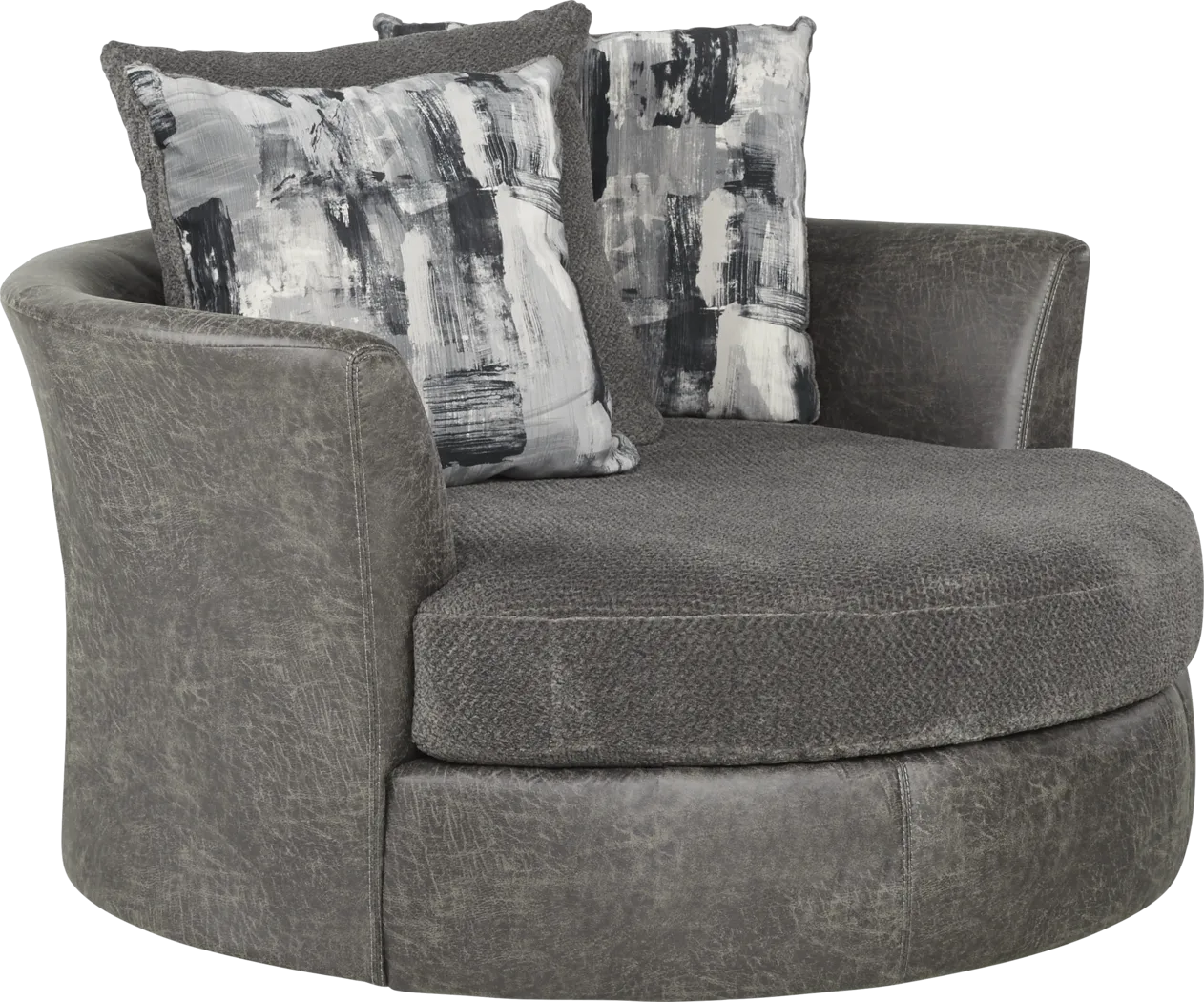Foster Square Graphite Swivel Chair - Thumbnail - Image 1
